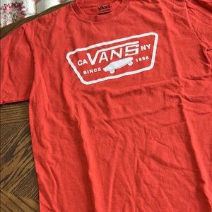 Vans Classic Red Tee with White Logo